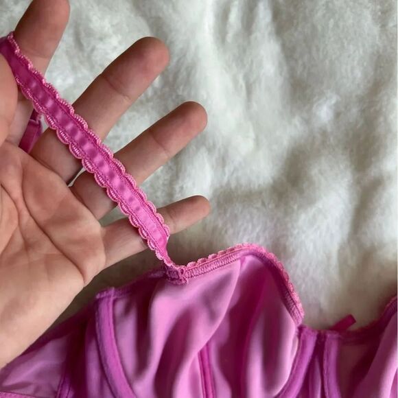 Marks & Spencer Pink Floral Embroidered Lace Bra Women's Size 34C - Picture 10 of 10